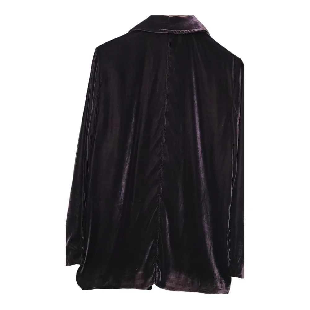 Free People Purple Velvet Blazer Jacket - Picture 7 of 13